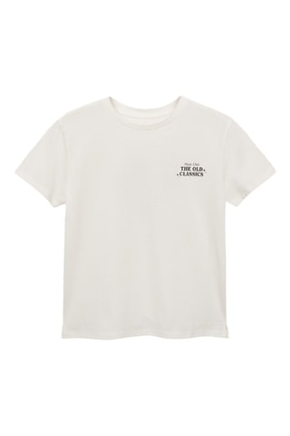T-shirt coton imprimé - Blanc cassé