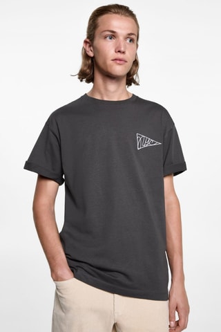 T-shirt oversize imprimé - Gris chiné