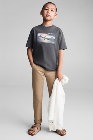 T-shirt coton imprimé - Anthracite