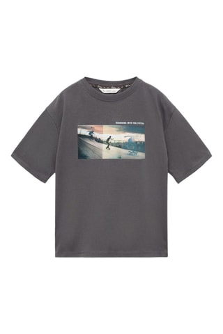 T-shirt coton imprimé - Anthracite
