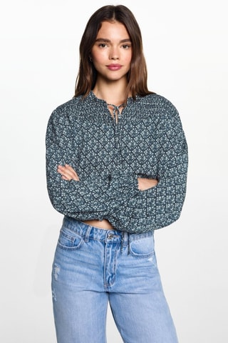 Blouse imprimée - Bleu marine