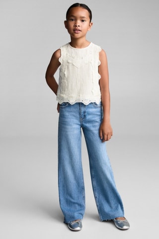 Blouse brodée coton - Ecru