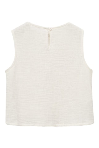 Blouse brodée coton - Ecru