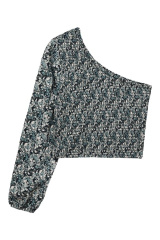Blouse asymétrique imprimée - Noir
