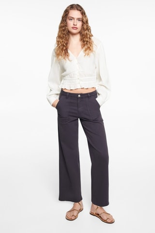 Blouse coton boutonnée - Ecru