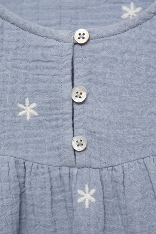 Blouse détails brodés - Bleu