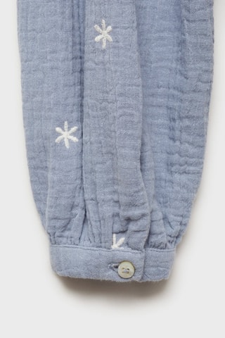 Blouse détails brodés - Bleu