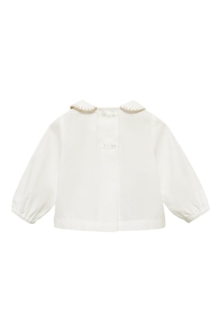 Blouse coton col Claudine - Blanc cassé