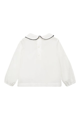 Blouse coton col Claudine - Blanc cassé
