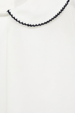 Blouse coton col Claudine - Blanc cassé