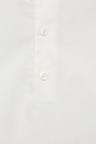 Blouse coton col Claudine - Blanc cassé