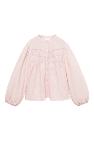 Blouse coton tissu plissé - Rose