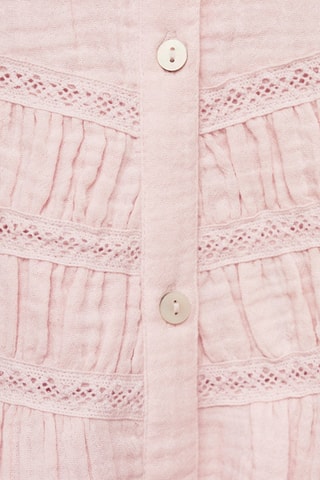 Blouse coton tissu plissé - Rose