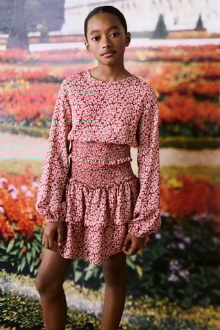 Blouse imprimée froncée - Grenat