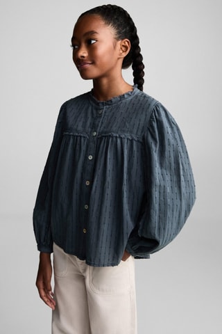 Blouse détails brodés - Pétrole