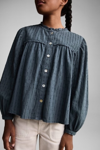 Blouse détails brodés - Pétrole