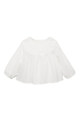 Blouse coton broderies - Blanc