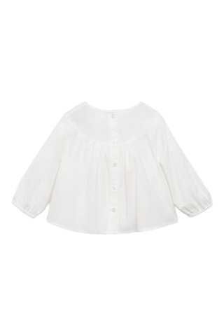 Blouse coton broderies - Blanc