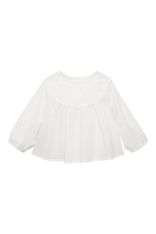 Blouse coton broderies - Blanc