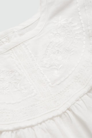 Blouse coton broderies - Blanc