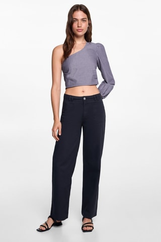 Blouse asymétrique rayures - Bleu clair