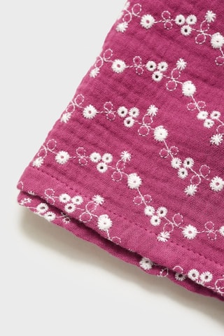 Blouse coton tissu plissé - Lie-de-vin
