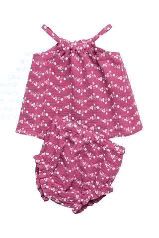 Blouse coton tissu plissé - Lie-de-vin