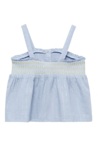Blouse coton broderies - Bleu clair