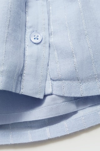 Blouse coton broderies - Bleu clair