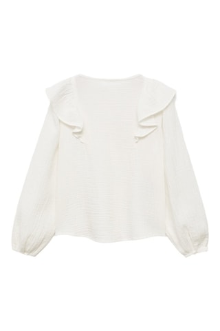 Blouse coton tissu plissé - Blanc