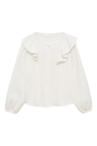 Blouse coton tissu plissé - Blanc