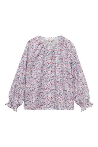 Blouse imprimée boutonnée - Blanc