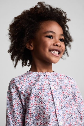 Blouse imprimée boutonnée - Blanc