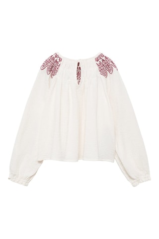Blouse détails brodés - Ecru
