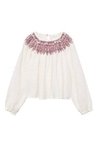 Blouse détails brodés - Ecru