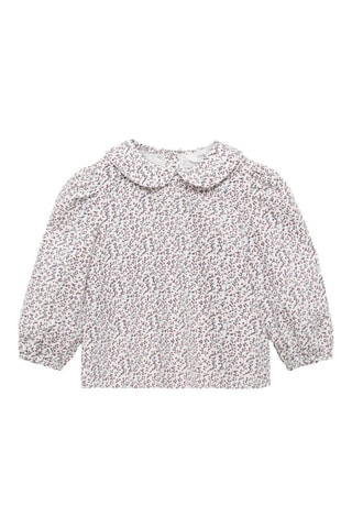 Blouse en coton imprimée - Blanc cassé