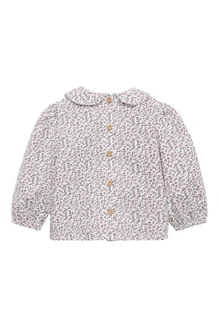 Blouse en coton imprimée - Blanc cassé