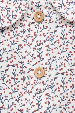 Blouse en coton imprimée - Blanc cassé