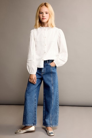 Blouse détails brodés - Blanc