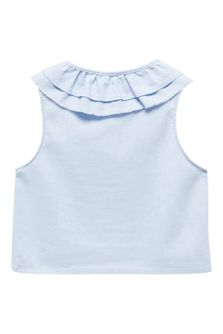 Blouse lin à boutons - Ciel