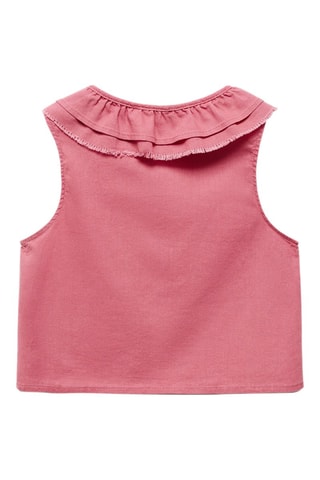 Blouse lin à boutons - Fraise