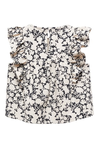 Blouse volantée lin - Noir