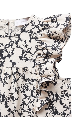 Blouse volantée lin - Noir