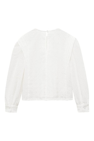 Blouse broderie florale - Blanc