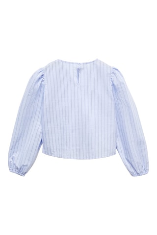 Blouse à rayures et noeud - Bleu