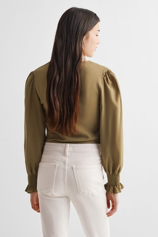 Blouse fluide froncée - Kaki