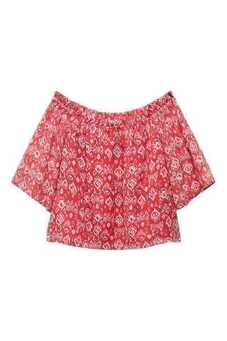 Blouse épaules découvertes - Rouge