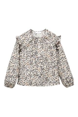 Blouse en coton imprimée - Bleu marine