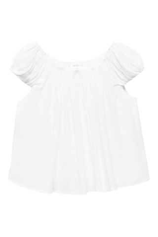 Blouse détail froncé - Blanc