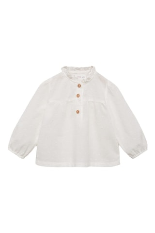 Blouse coton plumetis - Blanc cassé